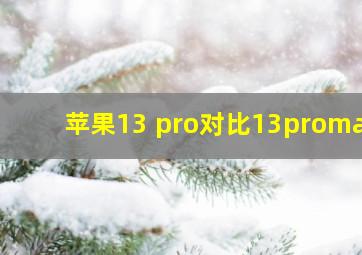 苹果13 pro对比13promax